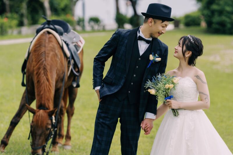 馬×wedding撮影
