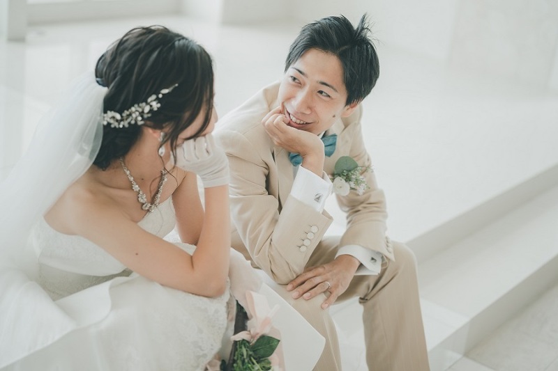 セレモニー後には、チャペル内で写真撮影中♪