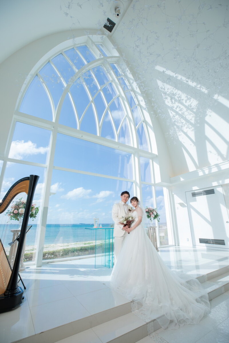 笑顔が素敵なおふたり❤INアクアグレイスチャペル