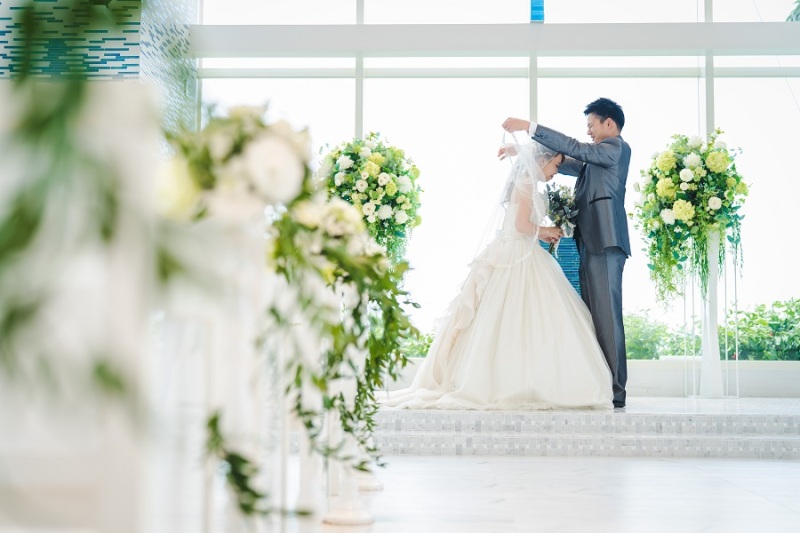 祭壇にてベールUPしてみました♪