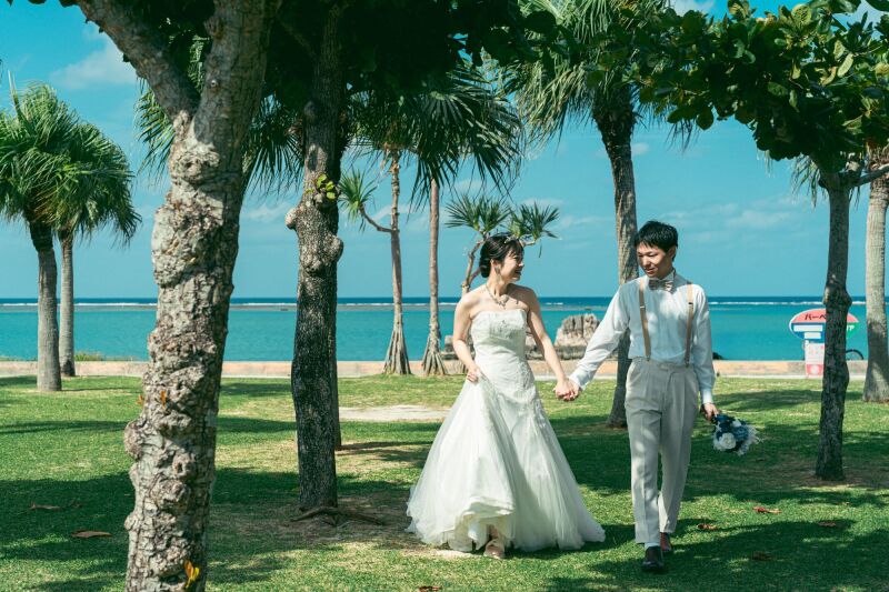 ビーチを上がってグリーンエリアに移動して撮影♪