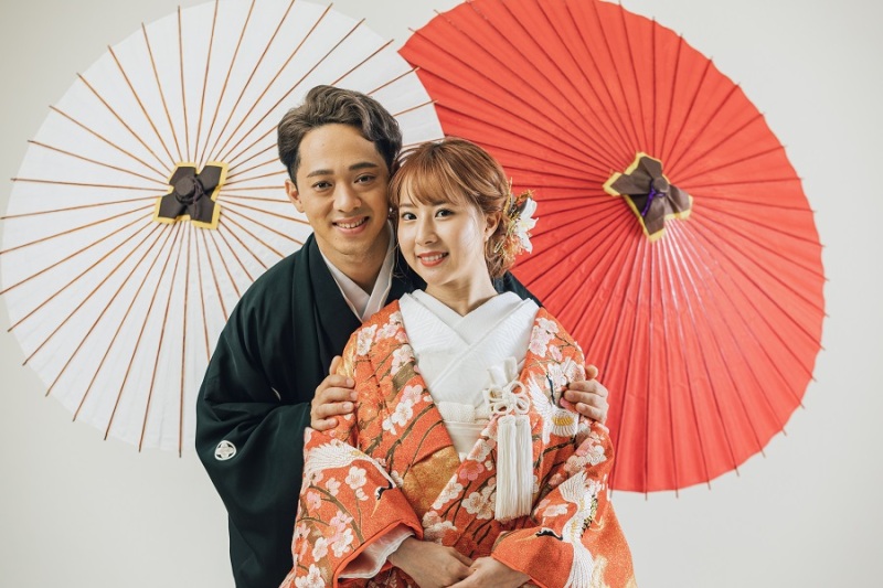 *とてもお似合いな赤色打掛を身にまとって♡*