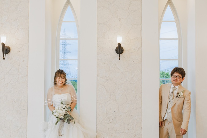 チャペル内の壁を使ってみました♪