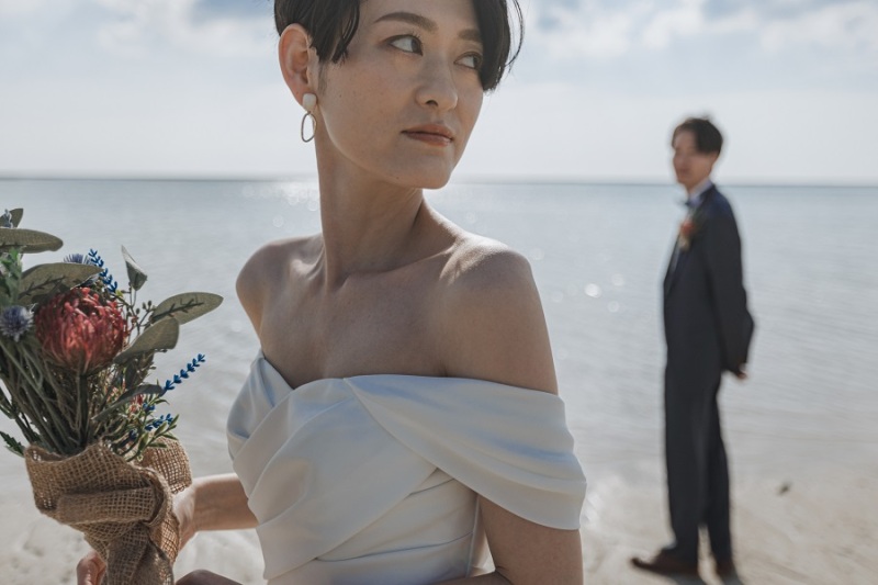 新郎様の目線の先に♪