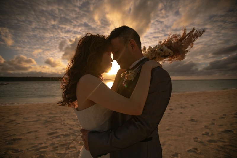 お互いにおでこをくっつけて♪