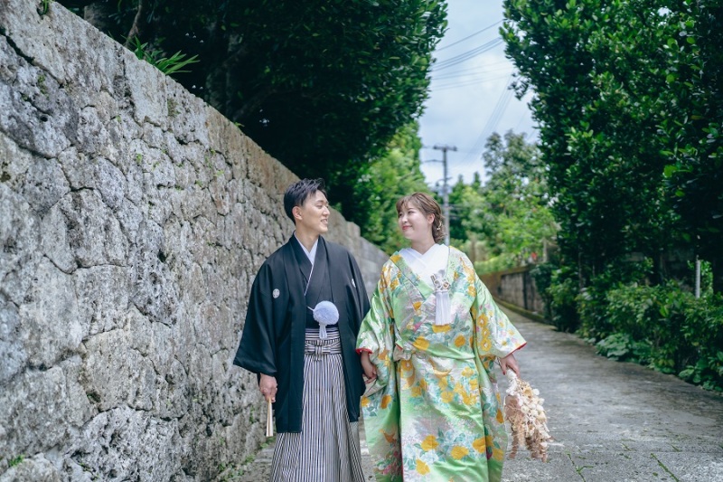 和装スタイルで中村家にて撮影スタートです