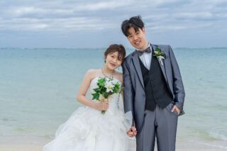 冬空ビーチ撮影