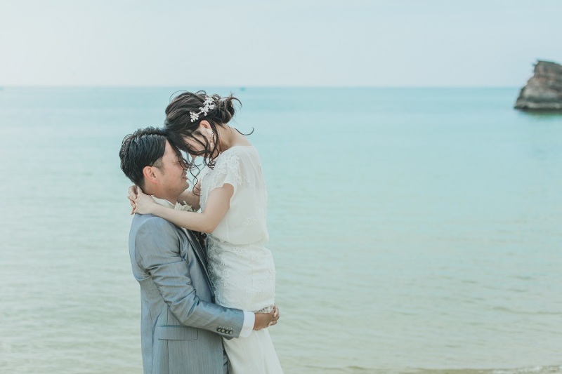 ビーチをバックに♪♪