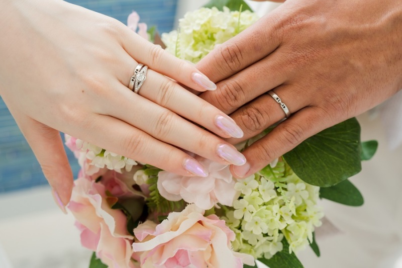 大切な結婚指輪とブーケ♡