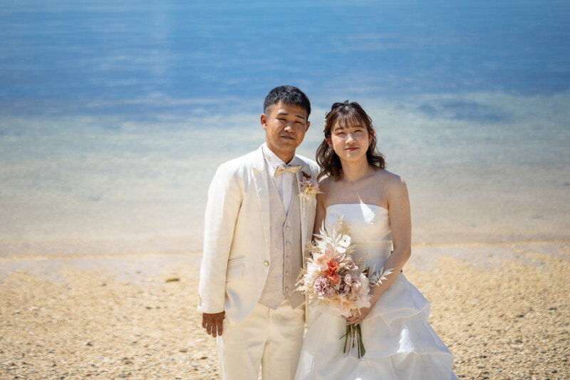 ビーチをバックに♪