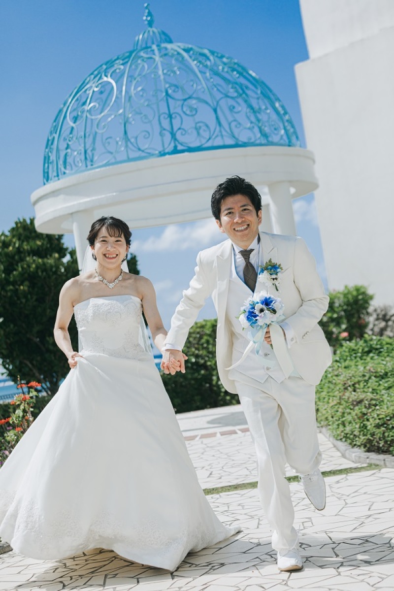 チャペル横に御座いますガゼボにて撮影中です!
