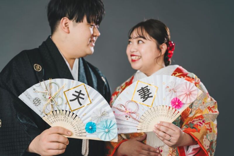 扇子も夫＆妻