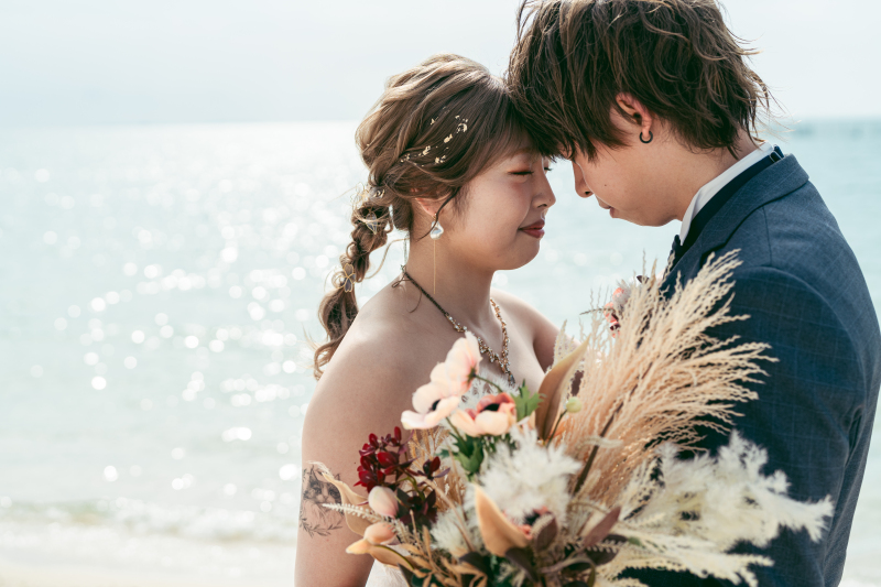 ナチュラルテイストのブーケがとてもお似合い♡