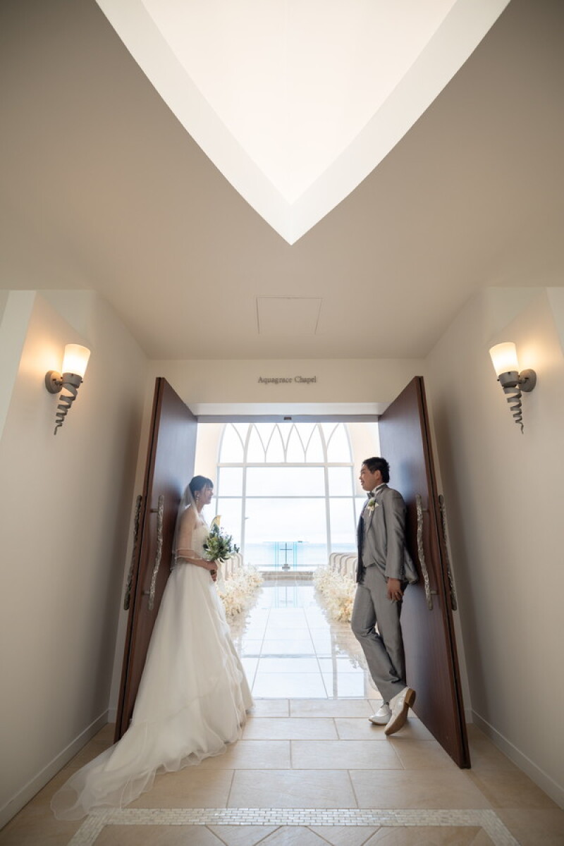 チャペルの入口で、、、♡