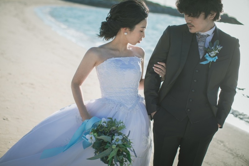 ご新婦様のドレスはAライン♡