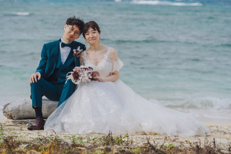 流木に座って~~