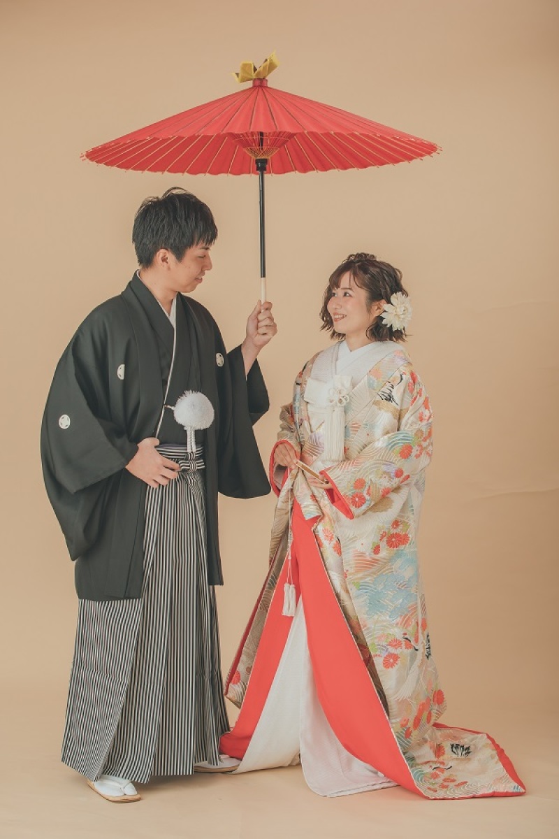 袴と色打掛を着て、撮影中です～☆