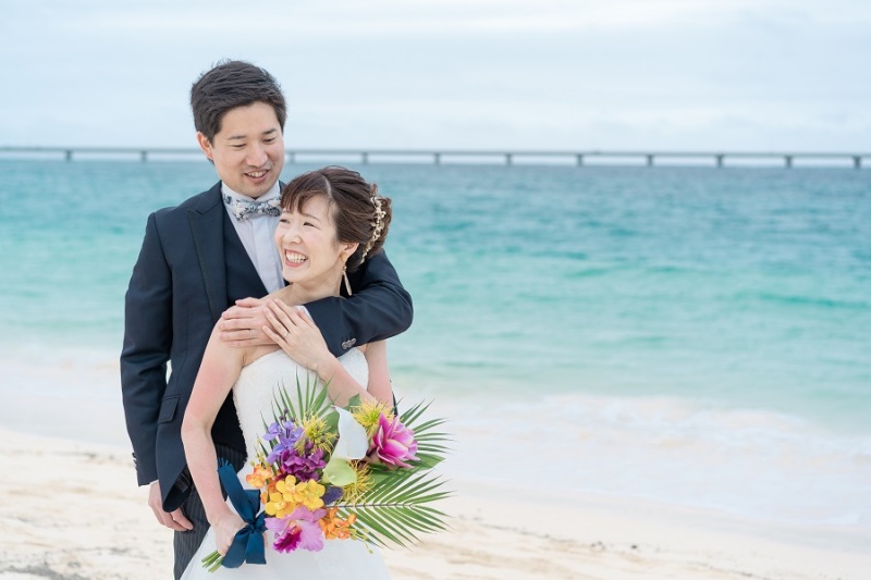 お持ち込みのブーケ、良い感じですね~♪