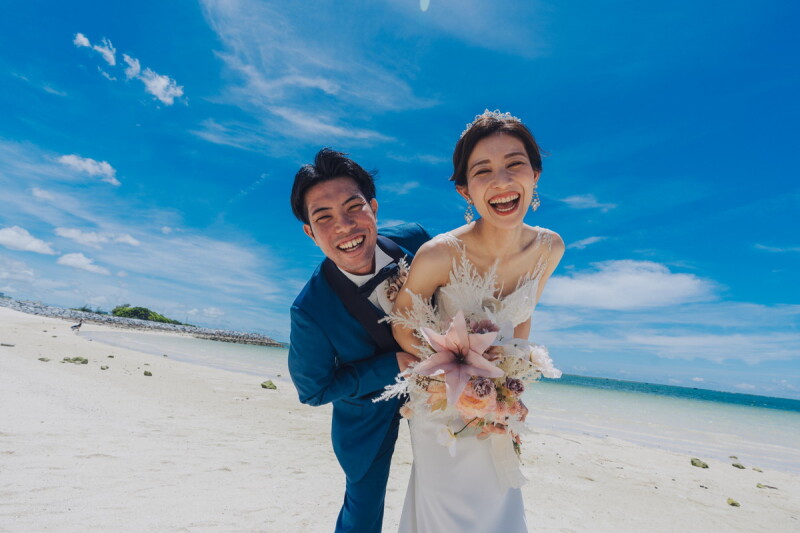 ≪和装スタジオ＆ビーチフォトプラン»　笑顔が溢れるお2人～～