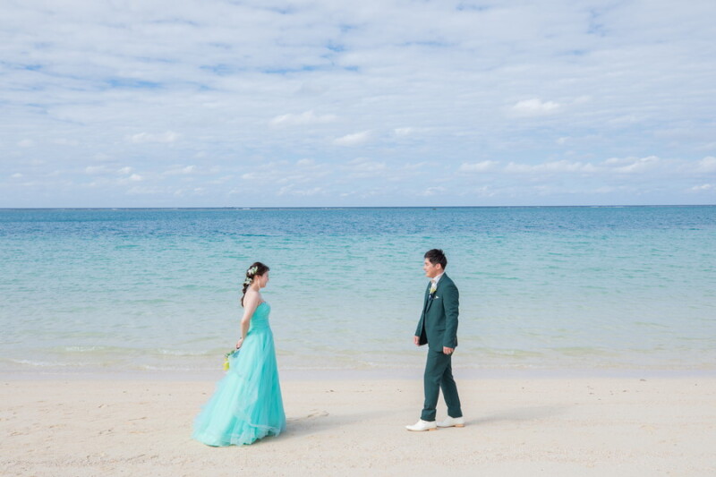 新婦様に向かって