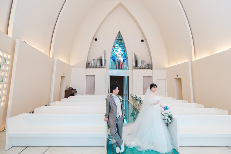 素敵なロングベールを付けています♡