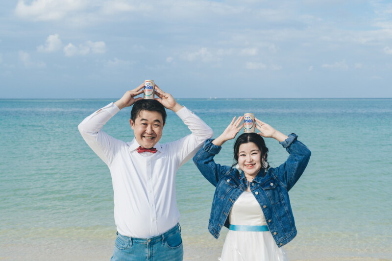 仲良しビールショット♡