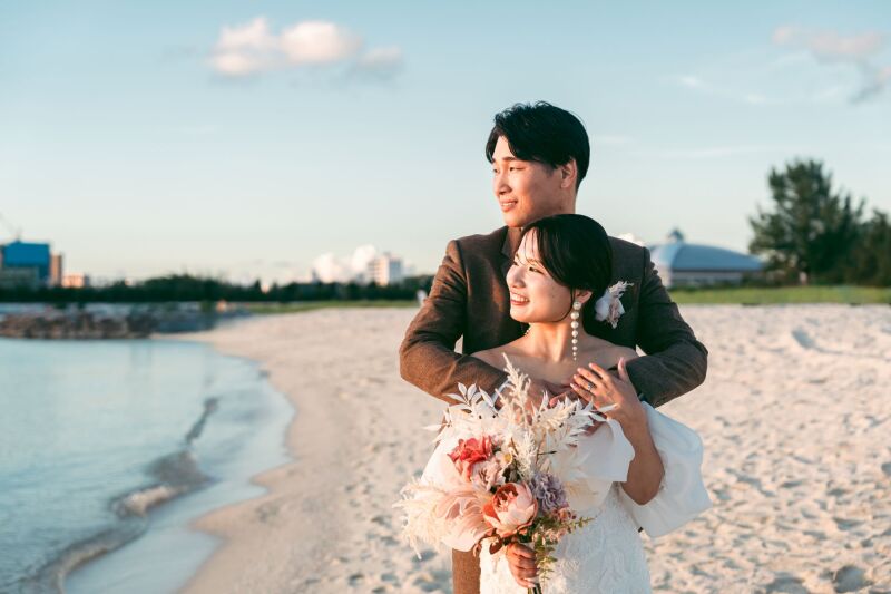 夕日がベストポジションのタイミングを逃さずに…