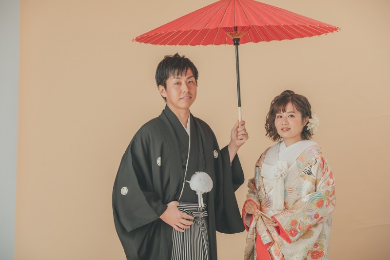 番傘を持って和装撮影スタート☆