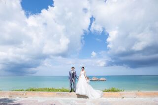 雲の演出もキレイなビーチ撮影