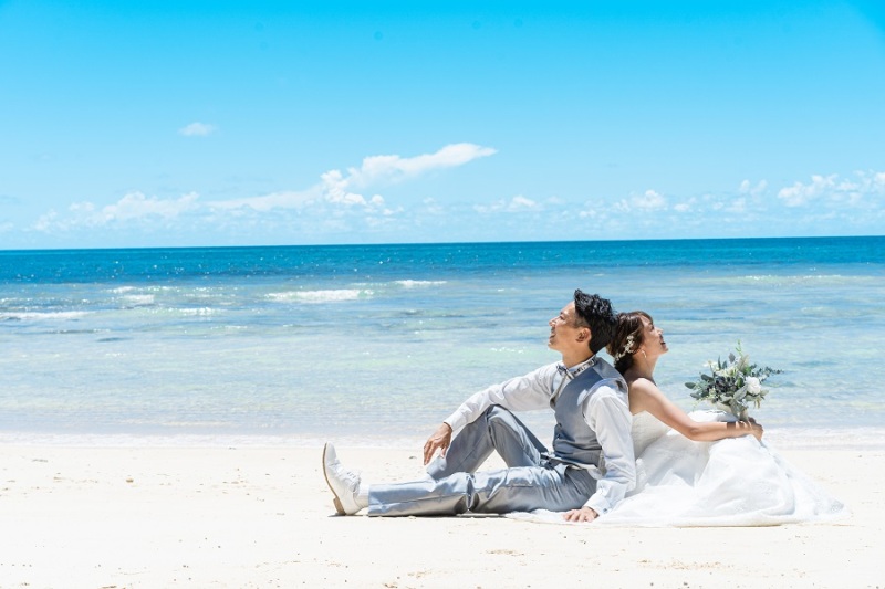 砂浜に座って頂きました~♡