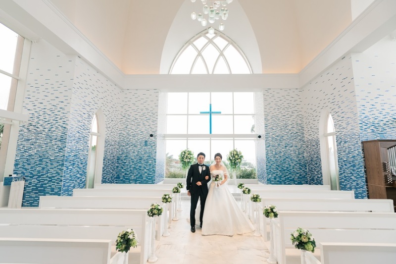 シギラミラージュチャペルの中で撮影します~♪