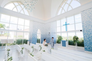 グラデーション奇麗なシギラミラージュチャペル～～～