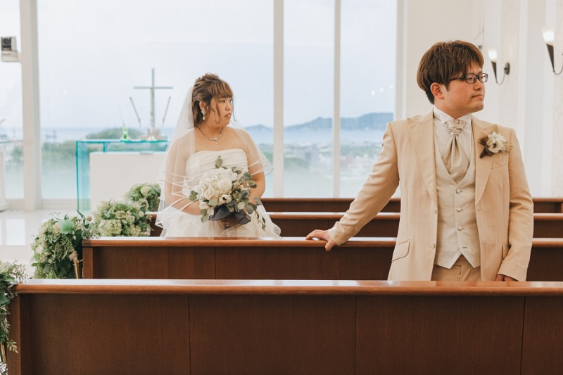 チャペルの椅子を使って撮ってみました~!