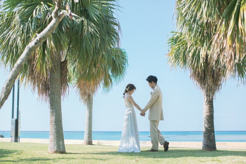 ビーチ前のグリーンスペースにて♪