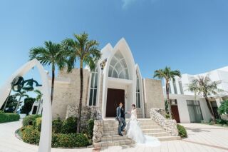 《アクアグレイスCHAPEL ＆ ビーチ PLAN》青空に映えるチャペル撮影♪