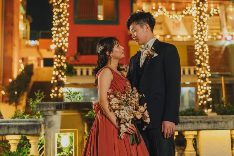 ライトアップな夜景色。