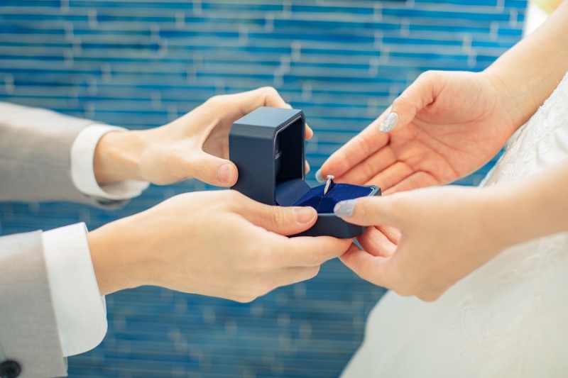 婚約指輪の思い出に撮りました♪