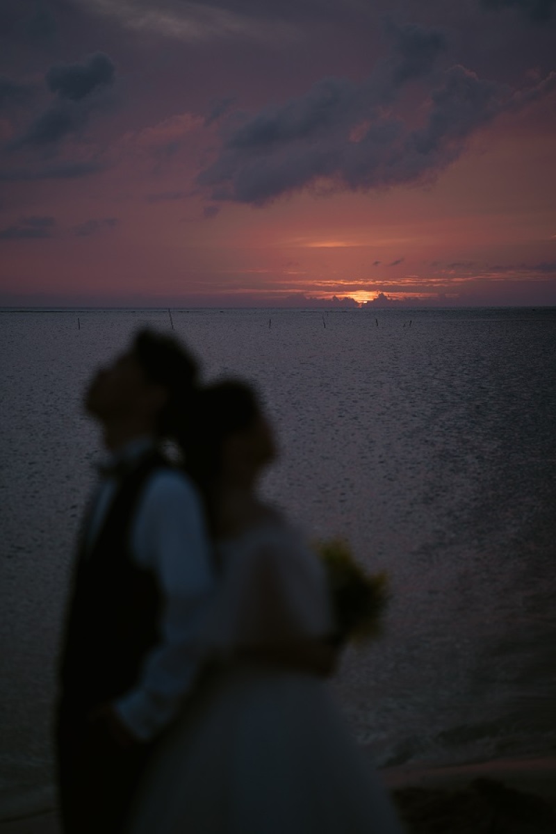 太陽が沈む瞬間を撮影しております~!
