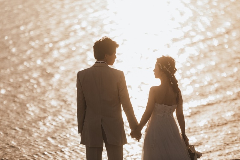 夕陽で海がキラキラしていますね~♡