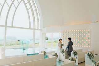 アクアブルーのバージンロードで♡