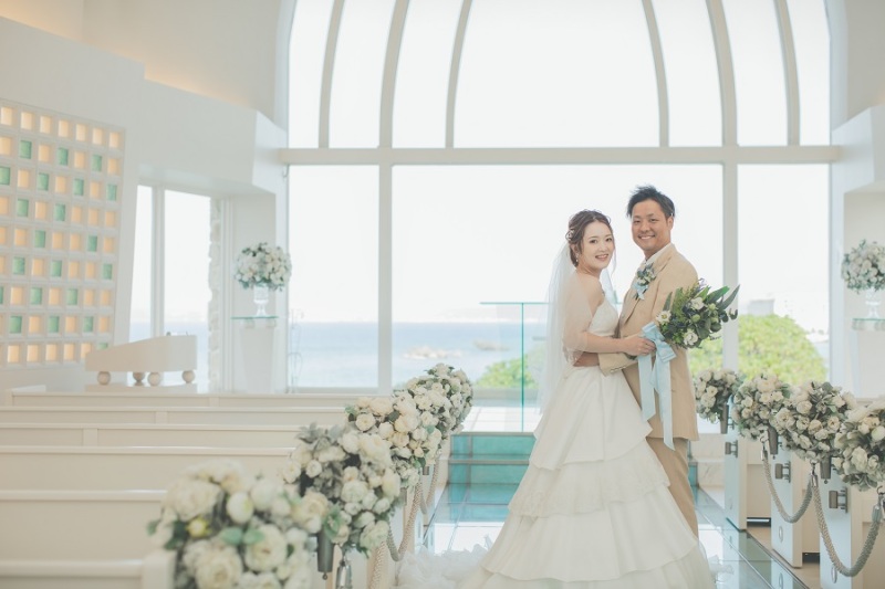 アクアグレイスチャペルから撮影スタート☆