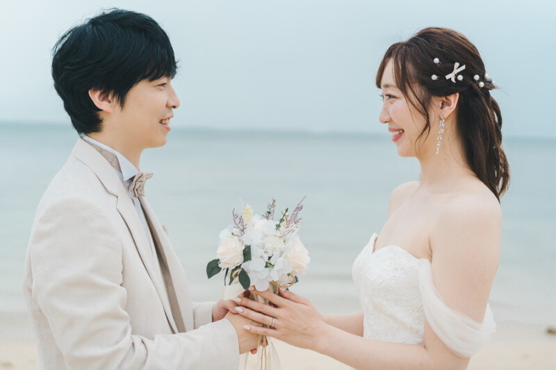 チャペルから見える目の前のビーチで♪