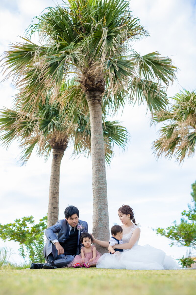 ヤシの木の下で