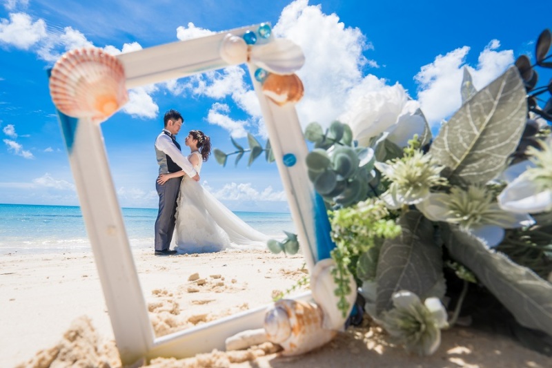 ブーケとフォトフレームを使って♡