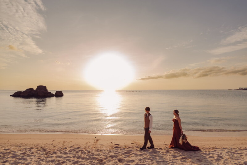 【ムービー特典付】3月末まで撮影≪1月成約限定≫ドレス2着＋デイ＆サンセットビーチ150カット◎157,300 &rArr;￥99,000