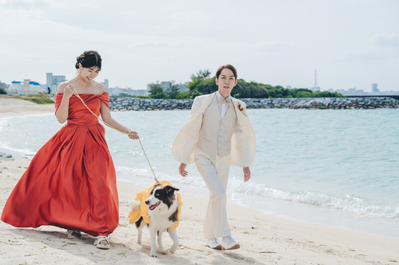 【ペットフォト】≪WithDogフォトプラン≫チャペル+ガーデン+ビーチ100カット【洋装1点/アクアグレイス・チャペル】】