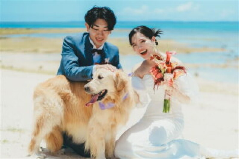 【ペットフォト】≪WithDogフォトプラン≫チャペル＋ガーデン＋ビーチ100カット【洋装1点/アクアグレイス・チャペル】】