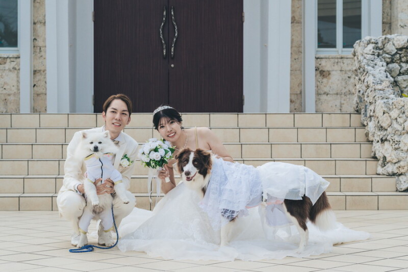 【ペットフォト】≪WithDogフォトプラン≫チャペル+ガーデン+ビーチ100カット【洋装1点/アクアグレイス・チャペル】】