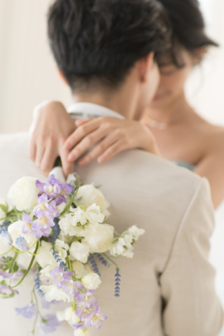 クラッチブーケ　ブルーパープル