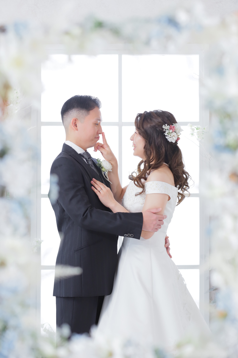 花に囲まれて。